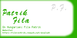 patrik fila business card